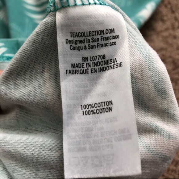 Tea Collection Wrap Neck Palm Dress Girls 5 Sleeveless Green - Picture 6 of 8